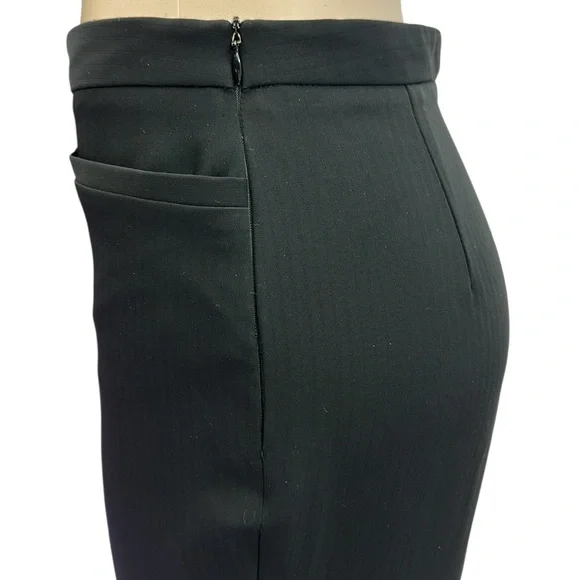 Tribal Black On Black Striped 2 Pocket Side Zip Wide Straight Leg Curvy Womens 8 - Picture 4 of 15